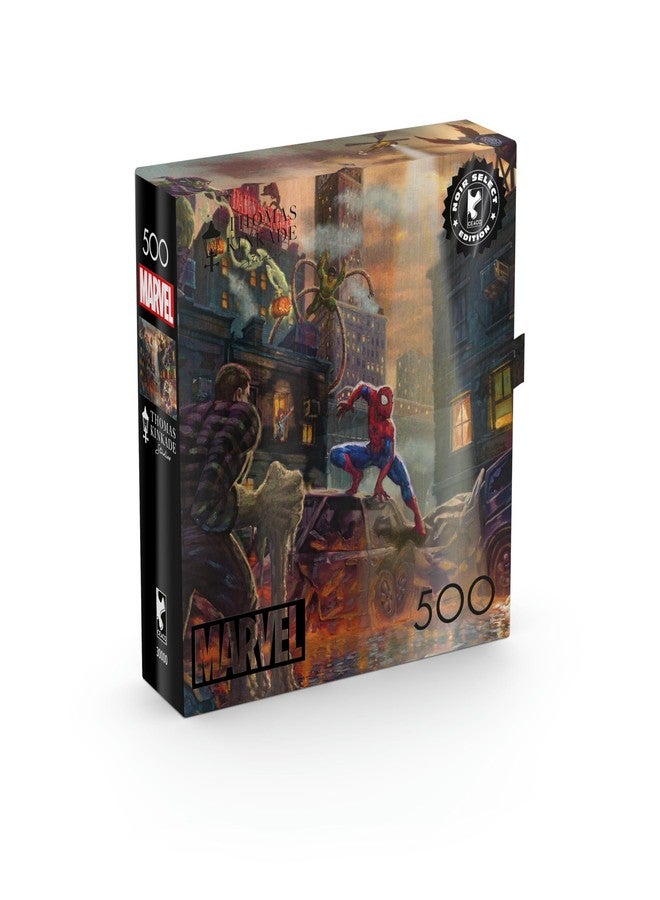CEACO - Marvel - Kinkade - Spider-Man vs. The Sinister Six - 500 Piece Jigsaw Puzzle for Adults Challenging Puzzle Perfect for Game Nights - Finished Puzzle Size is 21.25 x 15.00 - Image 1